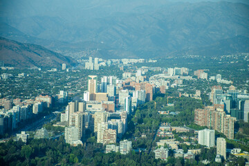 Panoramic view of the city of Santiago from the tallest building in Latin America Sky Costaneira...