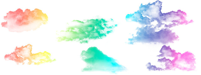 Set of realistic isolated cloud on the transparent background.