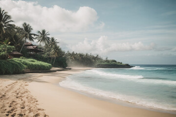 beach with palm trees