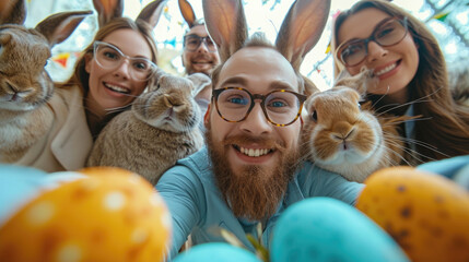 People celebrate the Easter. Festive mood.