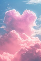 A heart-shaped cloud in the sky. Perfect for expressing love and romance in various contexts