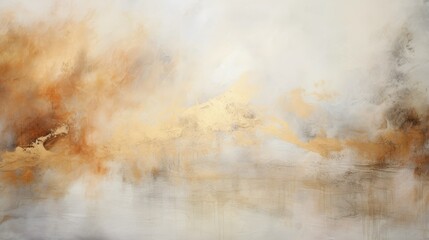 Abstract painting in grey and silver with gold accents, modern decoration, contemporary art