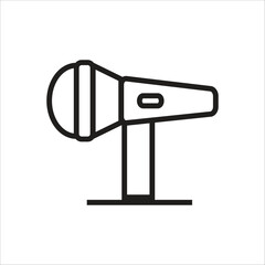 mic vector icon line template