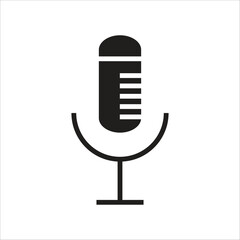 mic vector icon line template