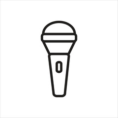 mic vector icon line template