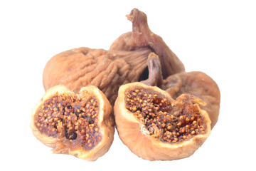 Dried figs isolated on white background