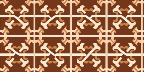 Brown aperiodic geometric seamless patterns for hydraulic tile 
