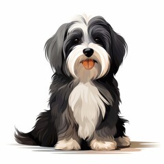 Havanese_dog in flat design style on white background