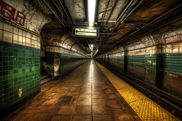 Fototapeta na wymiar old american subway