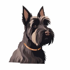 Scottish_Terrier_dog in flat design style on white background