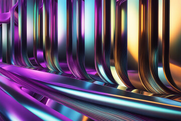 Abstract futuristic background with metallic colors - obrazy, fototapety, plakaty