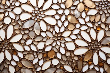 Bronze and white clear outlines coloring page of mosaic pattern 