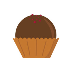 カップに入った苺のフレークが乗ったチョコレート