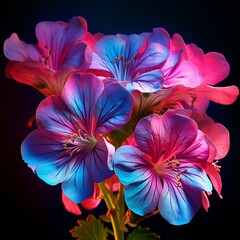 Generative AI Foxglove Flower neon Color illustration photo
