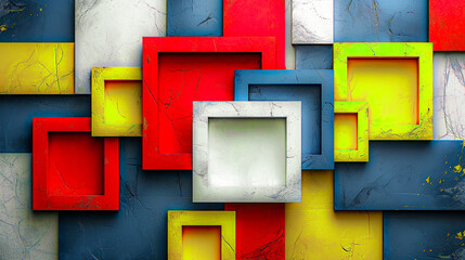 abstrarct art with very colorful squares