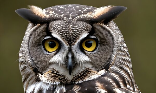A Generative AI photo of Great Gray Owl's Enigmatic Yellow Eyes