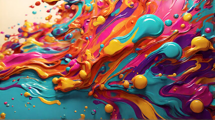 vibrant colors and fluid movements with a retro liquid colorful background. generated by Ai.