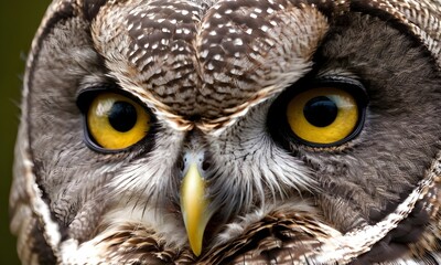 Obraz premium A Generative AI photo of Great Gray Owl's Enigmatic Yellow Eyes