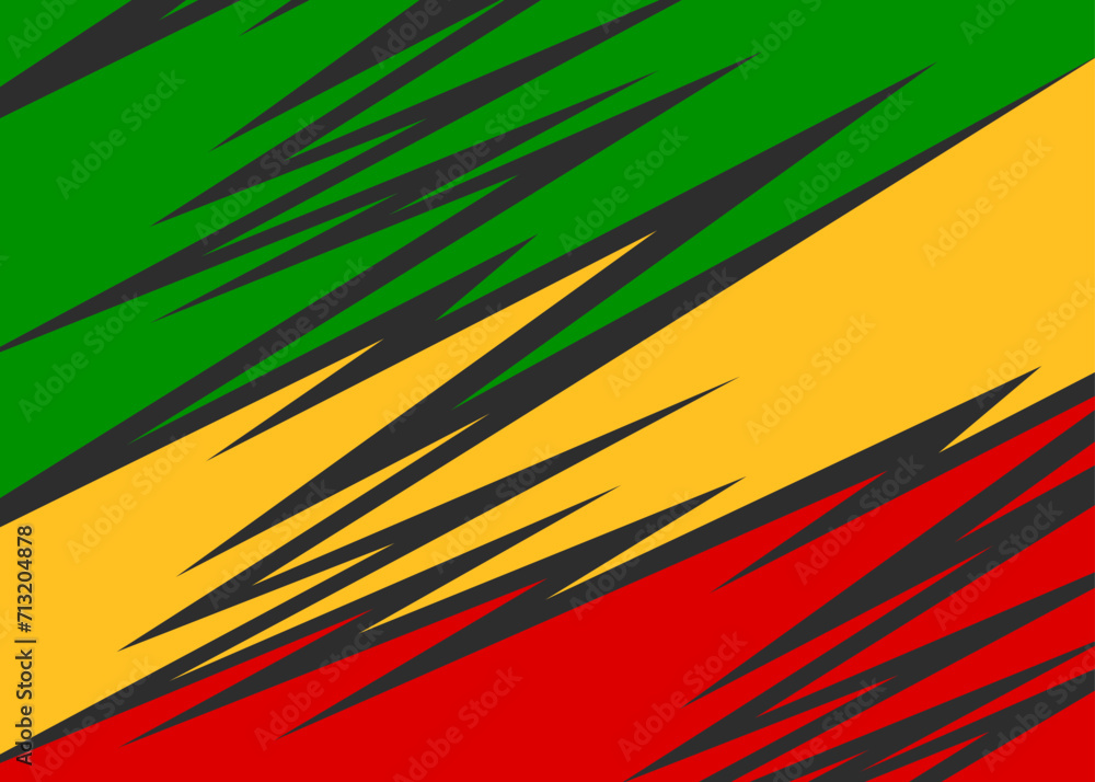 Poster abstract background with diagonal spike pattern and with rastafari color theme
