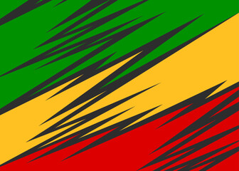 Abstract background with diagonal spike pattern and with Rastafari color theme - obrazy, fototapety, plakaty