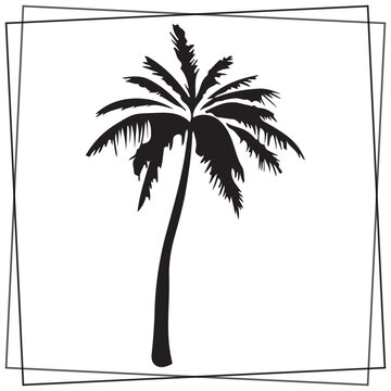Palm tree Silhouette, cute Palm Vector Silhouette, Cute Palm cartoon Silhouette, Palm vector Silhouette, Palm tree icon Silhouette, Palm vector																									
