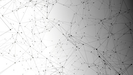 Plexus, polygon network in black and white. Abstract plexus, science, connections, wire, system and digital, geometry.