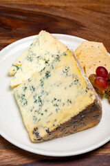 Cheese collection, English cow milk semi-soft, crumbly old stilton blue cheese