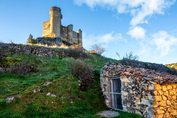 Ruins of the Pelegrina castle. Guadalajara. Spain. Europe.