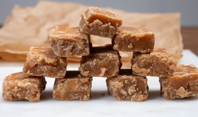 American sweets, homemade butter fudges, confection made by mixing sugar, butter and milk