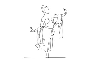 A woman performs a jaipong dance