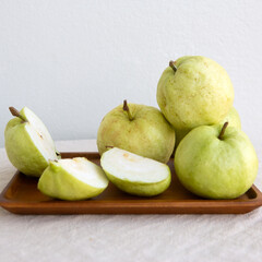 tray with ripe passion fruits on the table