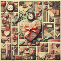 collage of valentines ,photos with a photo