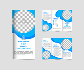 Medical  Health Care Tri Fold Brochure Design Template   Editable And Resizable
