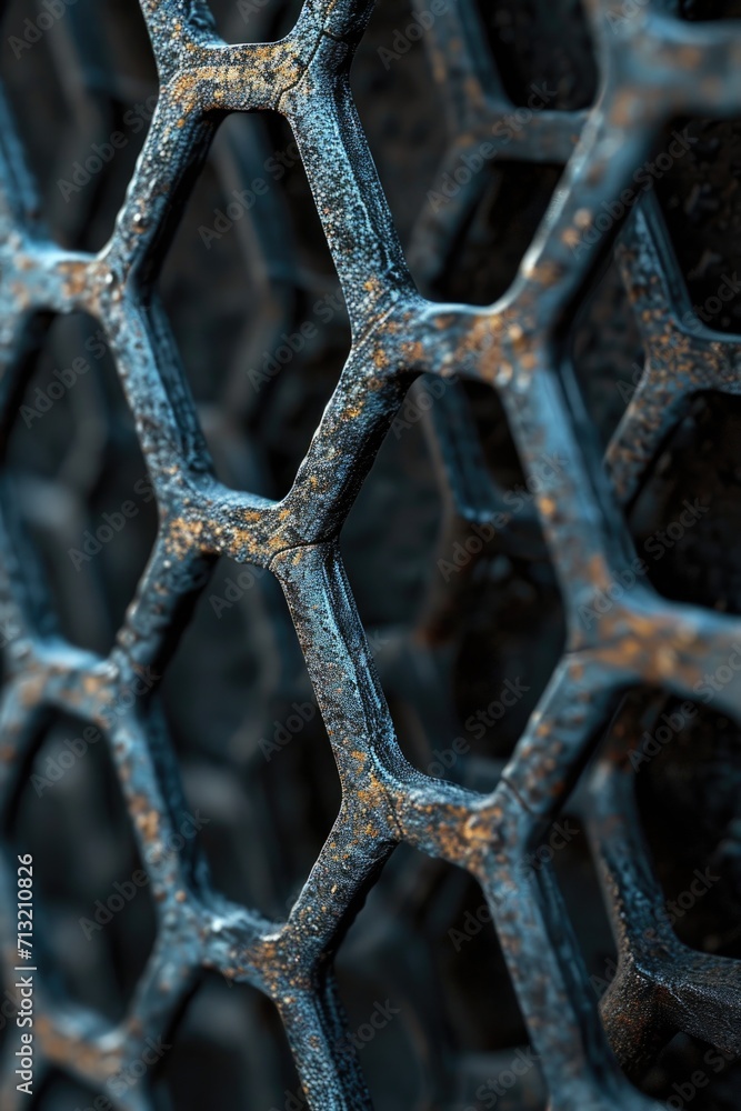 Aufkleber A detailed close-up view of a metal grill grate. This image can be used to showcase industrial design, texture, or as a background element for a variety of projects