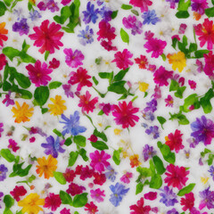 flowers. Abstract seamless pattern. AI generated.