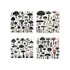 mushroom svg, mushroom png, mushroom illustration, mushroom vector, mushroom, mushroom clipart, jungle svg, forest, t shirt, fungus, nature, vector, food, illustration, autumn, isolated, red, grass