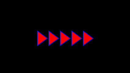 Abstract Directional right arrow. signal icon. Purple color arrow pointing to the right. arrow pointing right direction on black background.