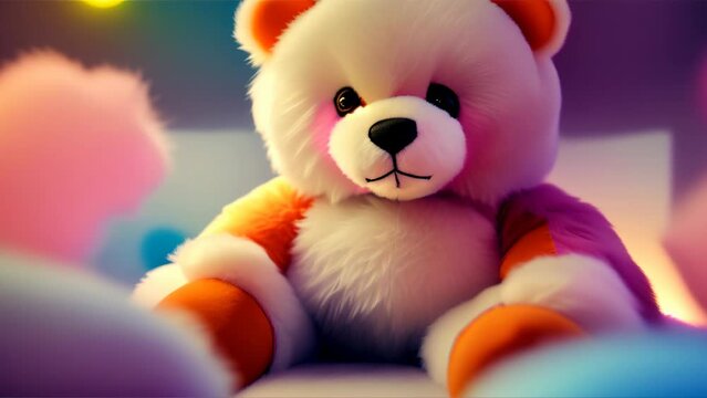 cute colorful teddy bear