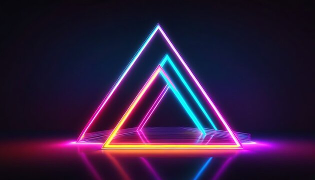 abstract background triangle with glowing stars