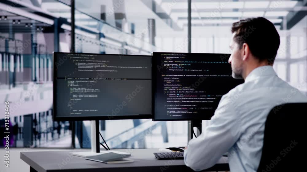 Poster Web Developer Coding On Computer