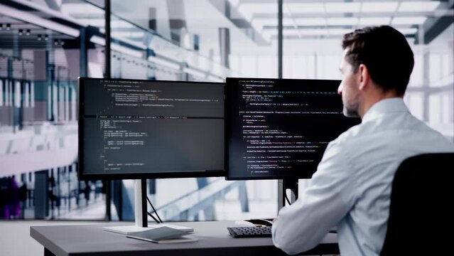 Web Developer Coding On Computer