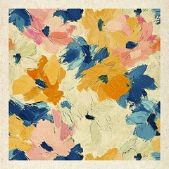Vintage Floral Abstract Canvas Art Print