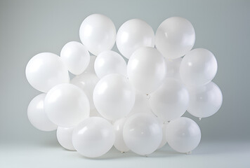 Set of white balloons