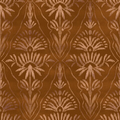 seamless floral symmetrical folk pattern damask