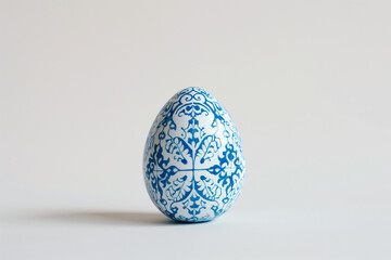 Easter egg in azulejo style.Minimal concept.