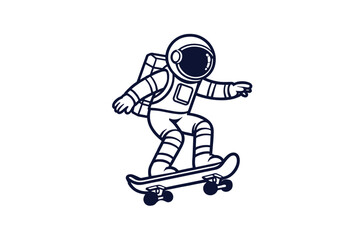 Astronaut character icon illustration. Science Technology Icon Concept Isolated Premium Vector. Flat Cartoon Style