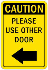 Please use other door sign