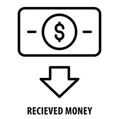 Recieved Money, icon, Received Money, Income, Revenue, Payment Received, Money In, Received Icon, Cash In, Money Received, Funds In, Income Icon