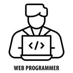 Web Programmer, icon, Web Programmer, Website Developer, Web Programming, Web Programmer Icon, Coding, Website Coding, Programming, Code Writing, Coding Languages
