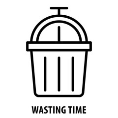 Wasting time, icon, Wasting Time, Time Waste, Clock and Waste, Wasted Time Icon, Unproductive Time, Time Loss, Inefficient Time, Idle Time